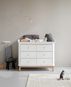 AlixFurniture Plan à langer pour commode 6 tiroirs Wood, blanc