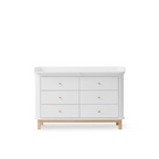 AlixFurniture Commode à langer 6 tiroirs Wood, blanc/chêne
