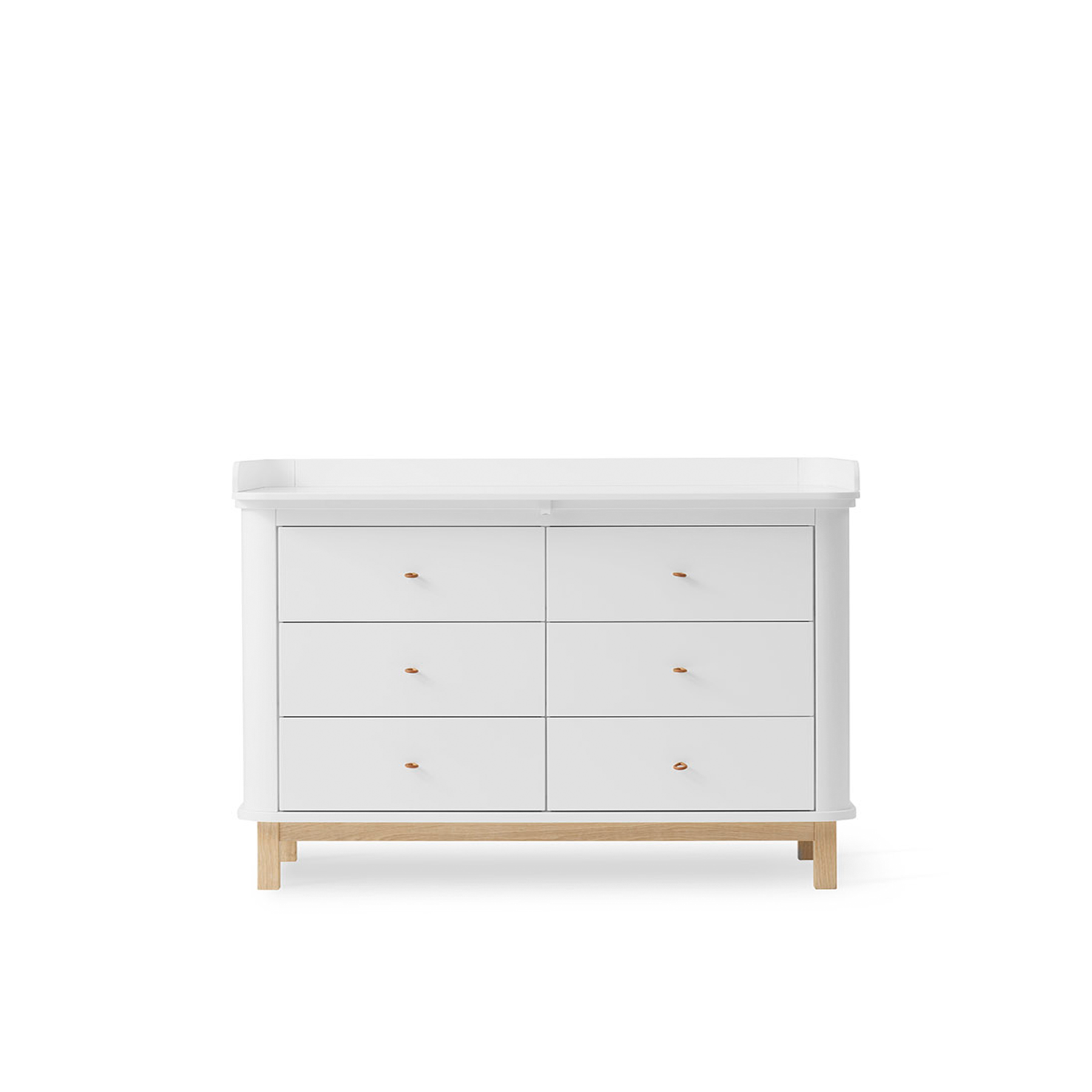 AlixFurniture Commode à langer 6 tiroirs Wood, blanc/chêne