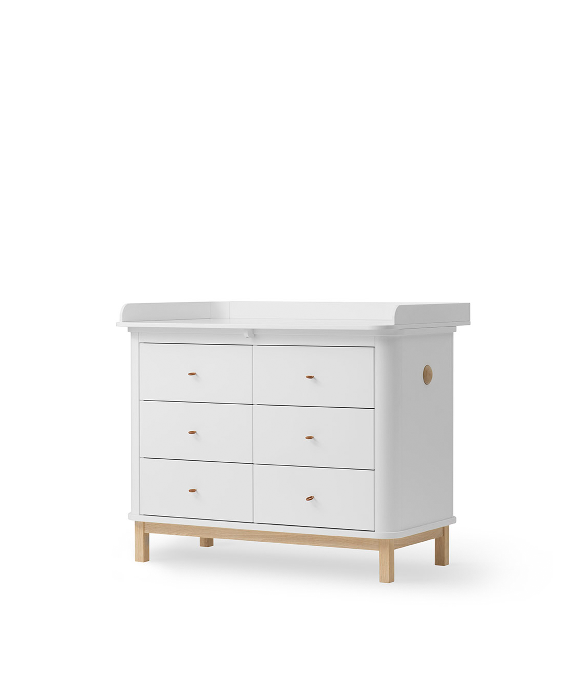 AlixFurniture Commode à langer 6 tiroirs Wood, blanc/chêne