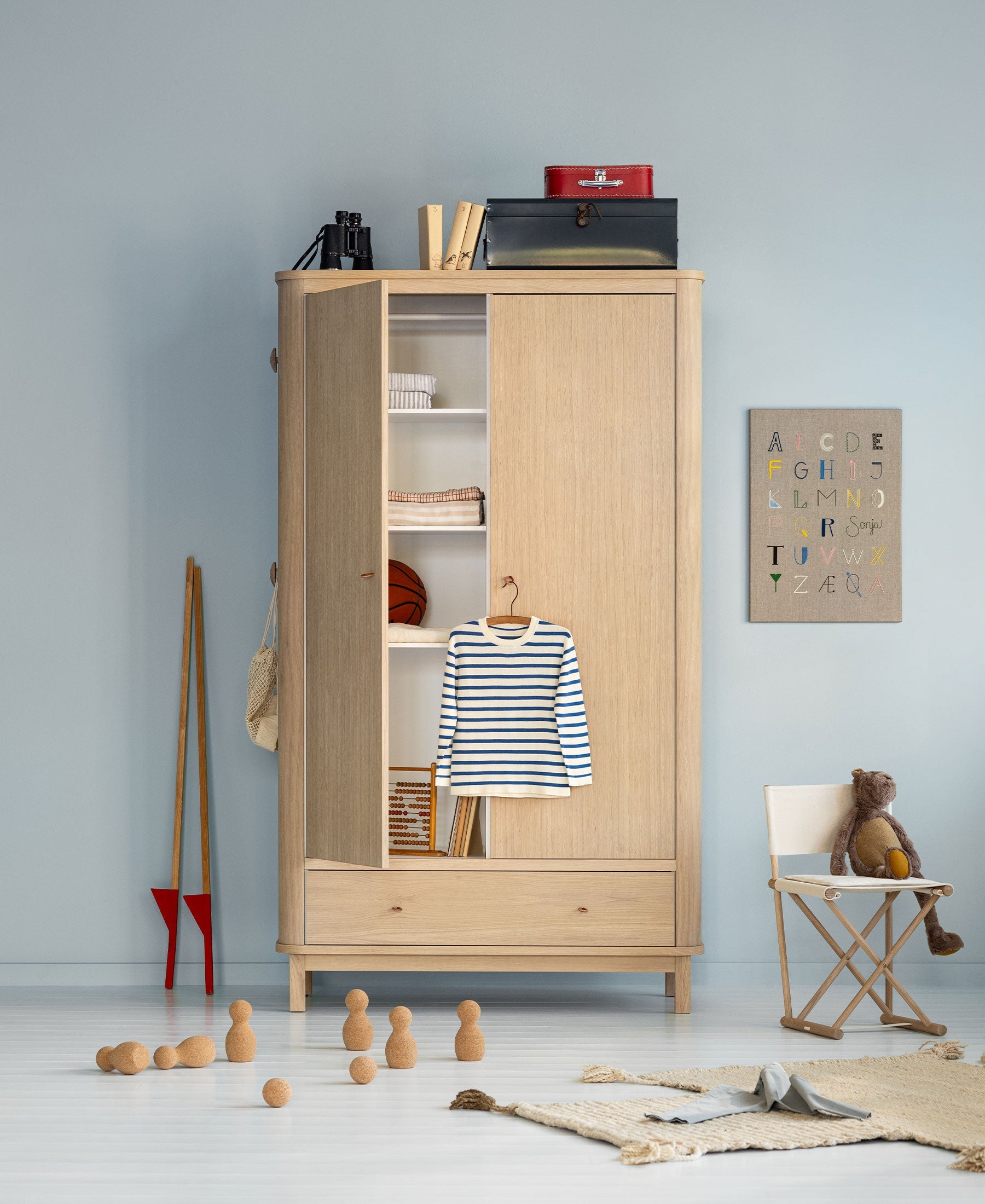 AlixFurniture Armoire 2 portes Wood, chêne