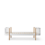 AlixFurniture Lit Wood Original – Élégance Naturelle en Blanc et Chêne