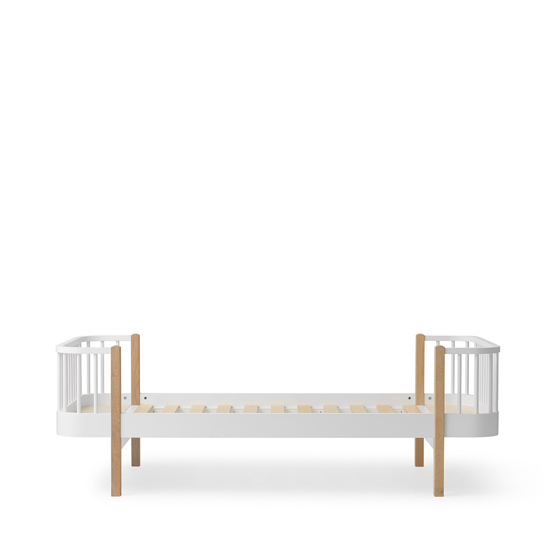 AlixFurniture Lit Wood Original – Élégance Naturelle en Blanc et Chêne