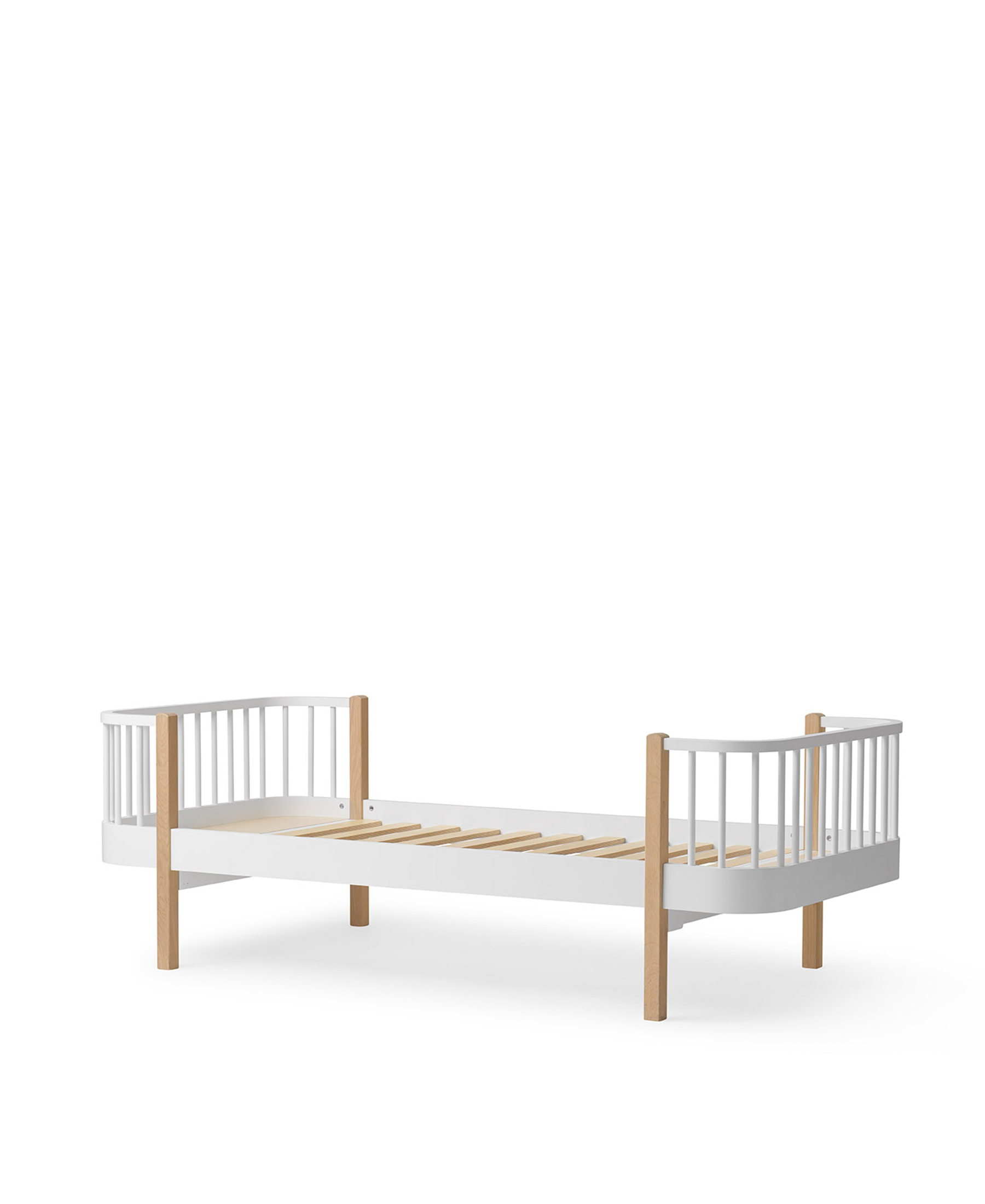 AlixFurniture Lit Wood Original – Élégance Naturelle en Blanc et Chêne
