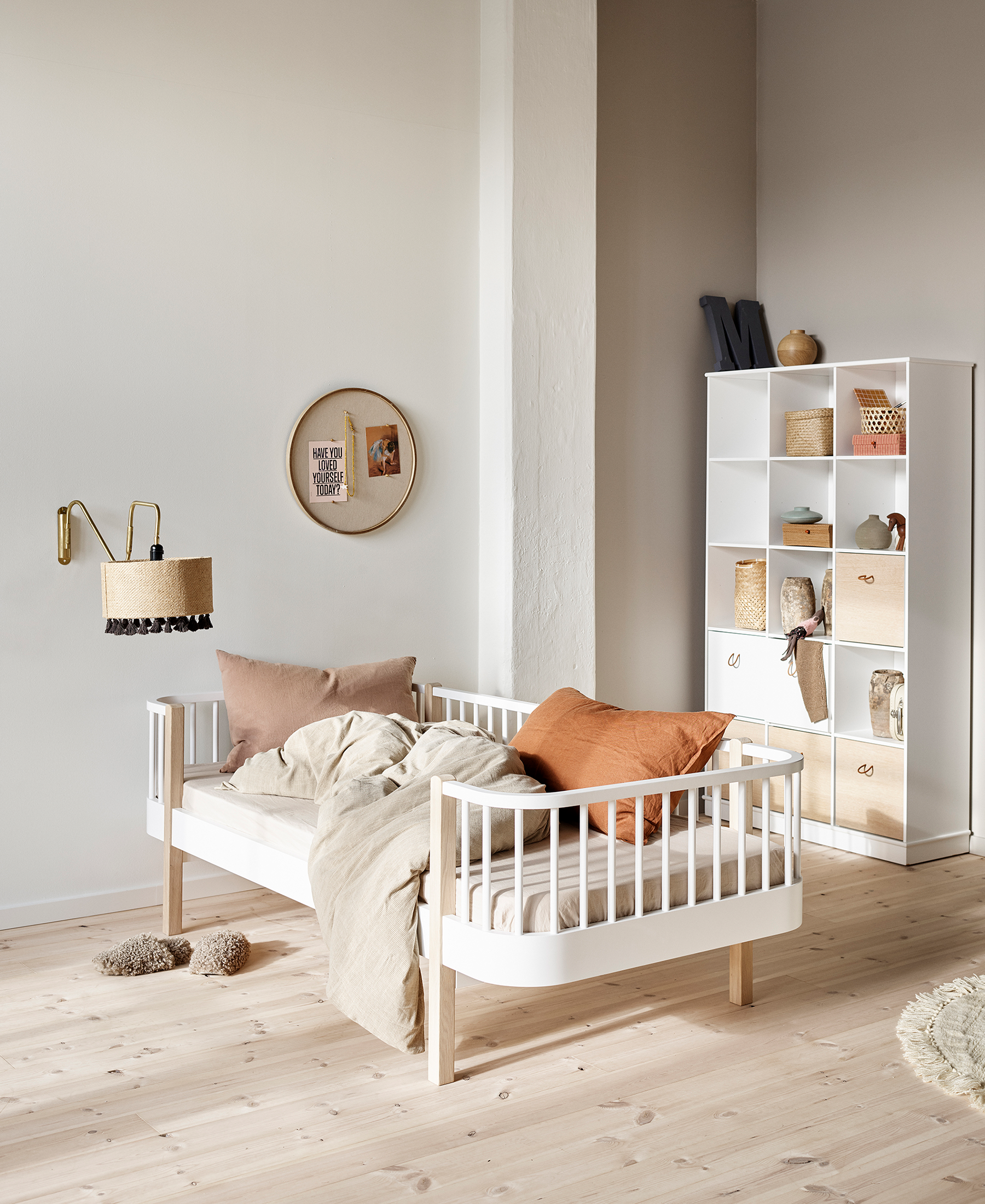 AlixFurniture Lit banquette Wood Original, blanc/chêne