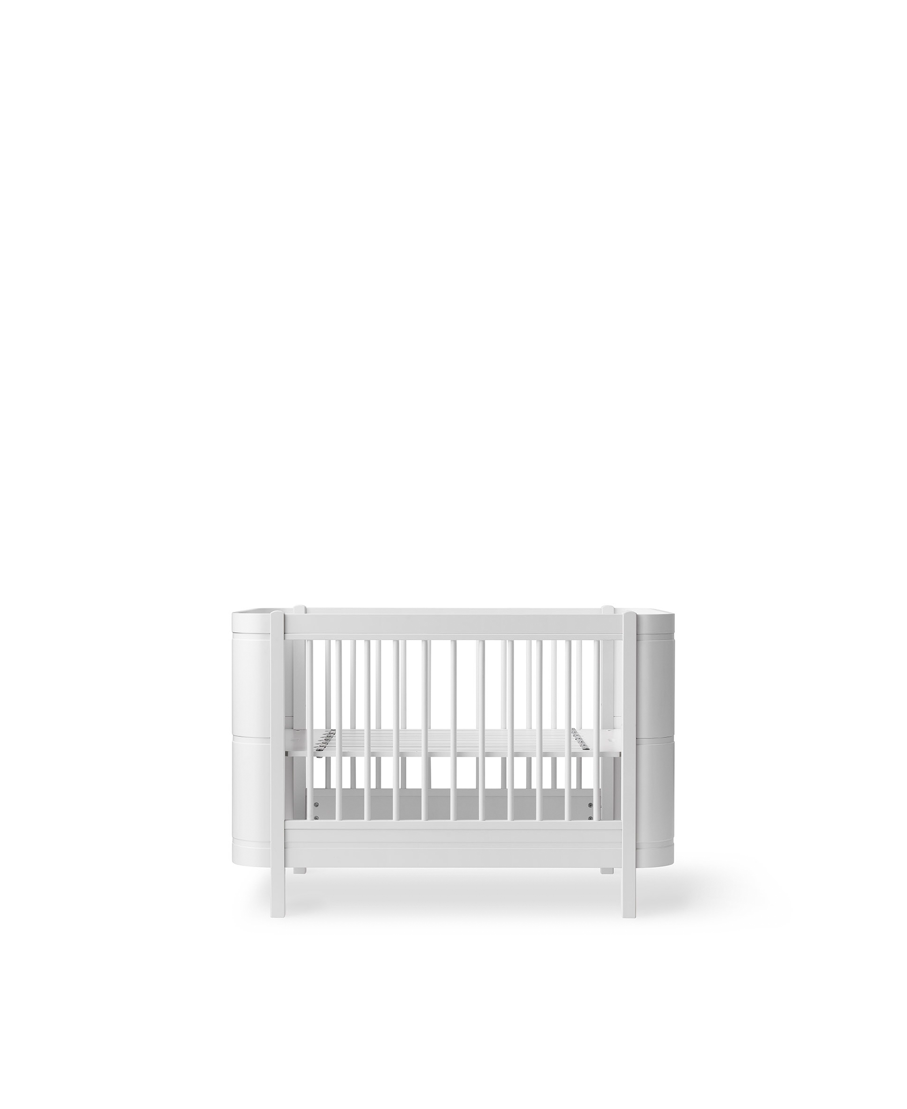 AlixFurniture Lit bébé évolutif Wood Mini+ avec kit junior inclus, blanc
