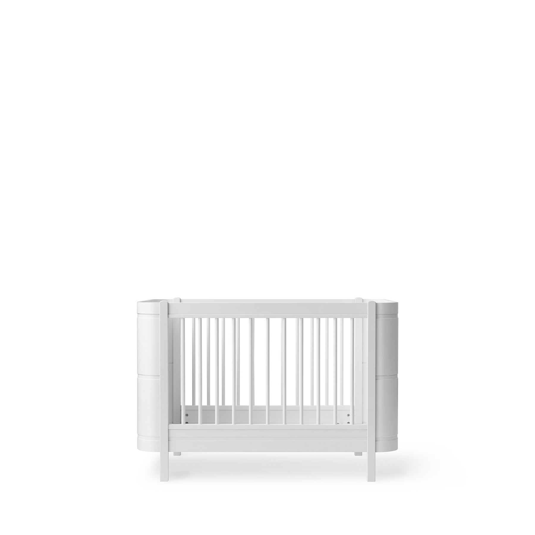 AlixFurniture Lit bébé évolutif Wood Mini+ avec kit junior inclus, blanc