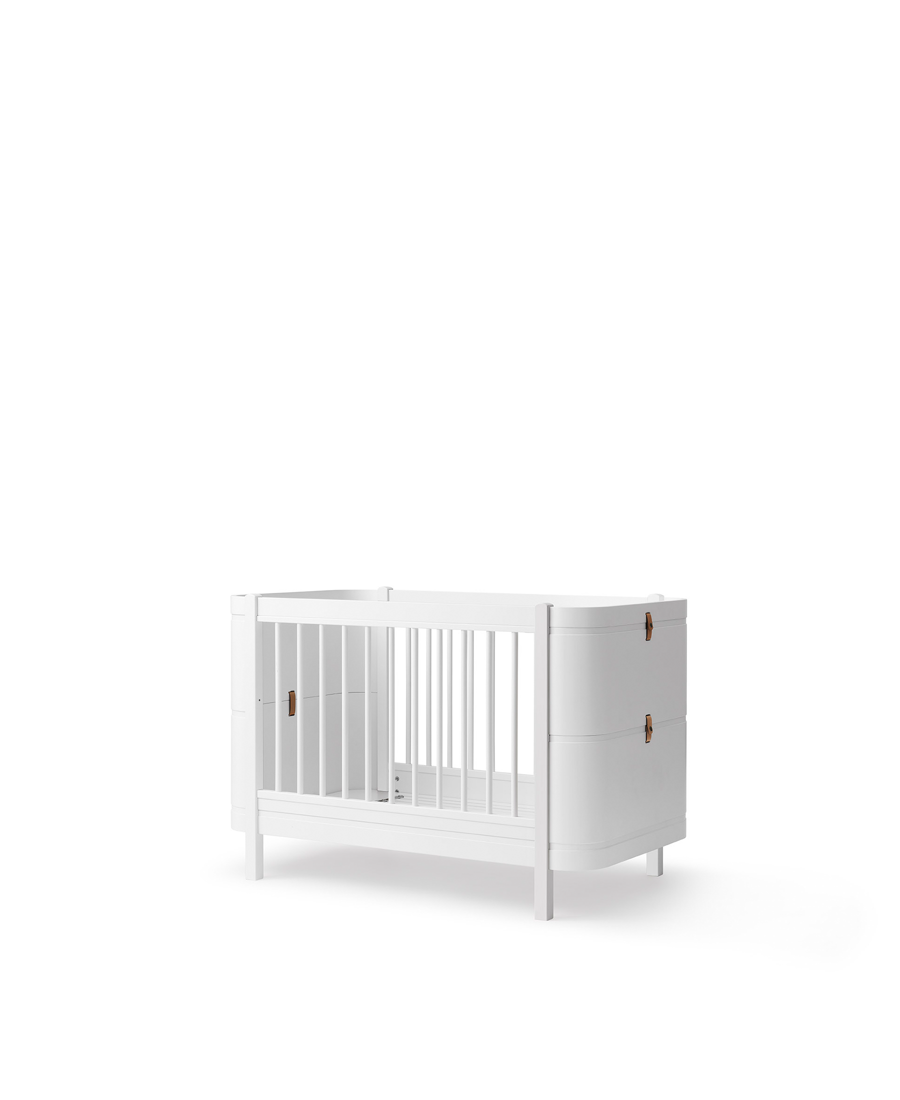 AlixFurniture Lit bébé évolutif Wood Mini+ avec kit junior inclus, blanc