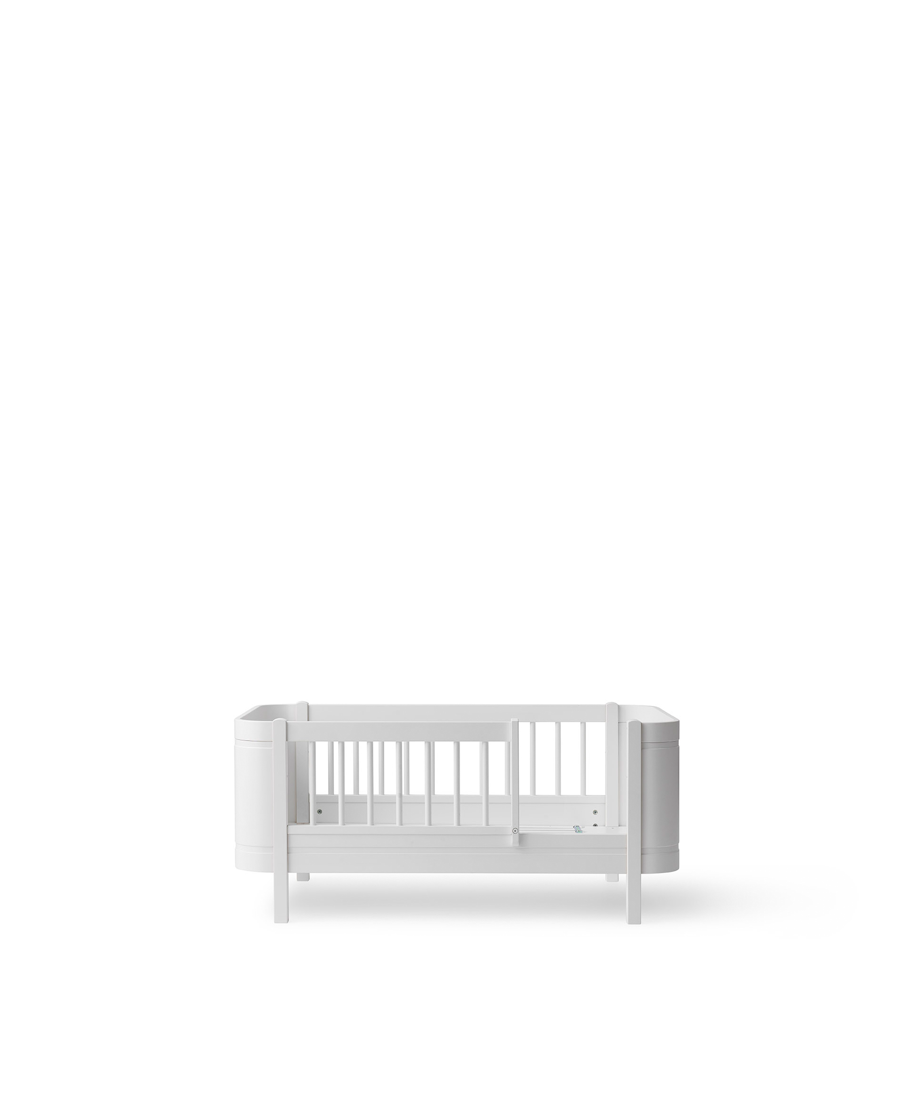 AlixFurniture Lit bébé évolutif Wood Mini+ avec kit junior inclus, blanc