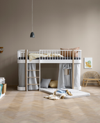 AlixFurniture Lit mezzanine mi-haut Wood Original, blanc