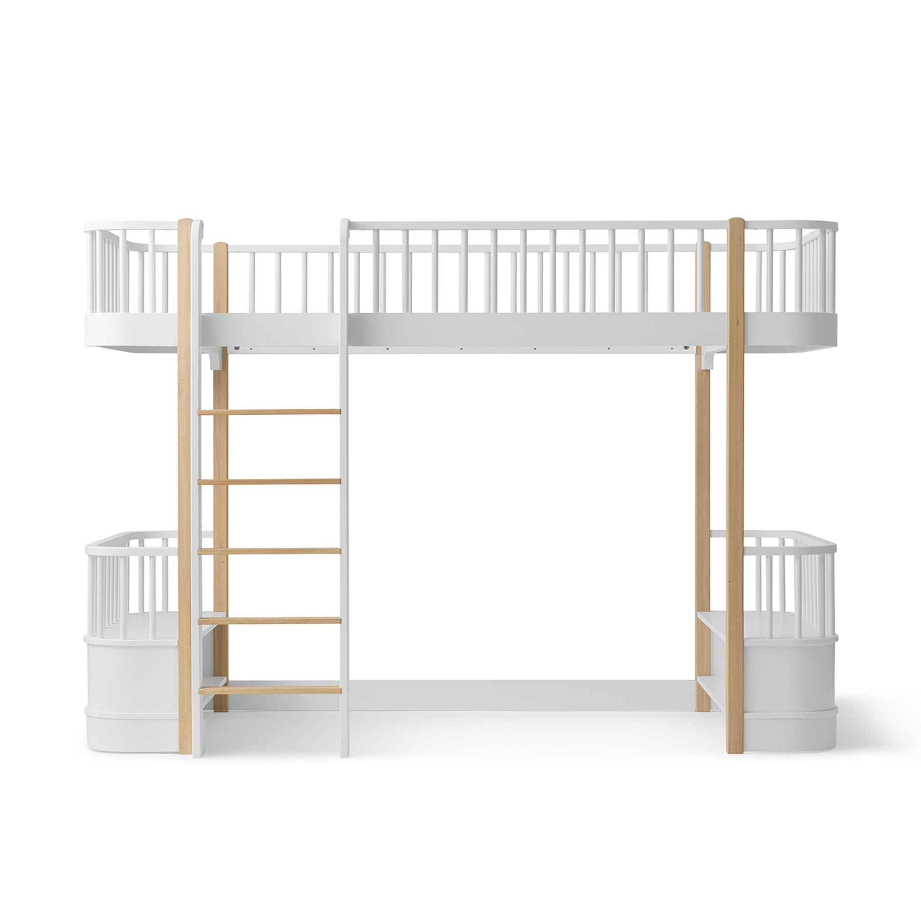AlixFurniture Lit mezzanine haut Wood Original, blanc/chêne