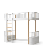 AlixFurniture Lit mezzanine haut Wood Original, blanc/chêne