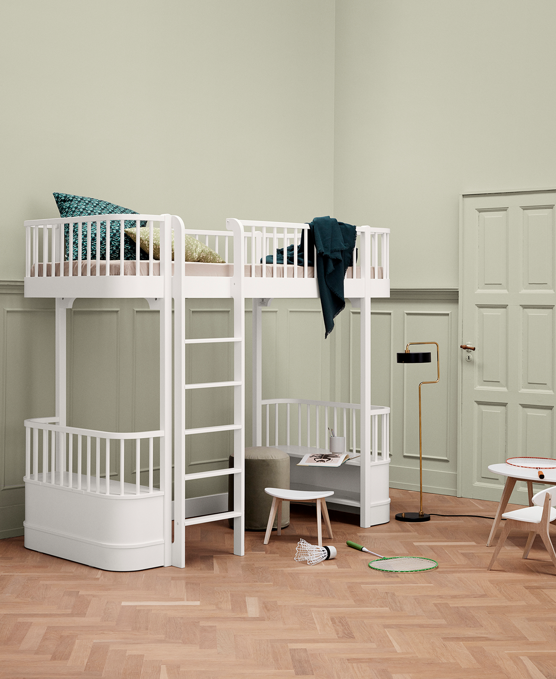 AlixFurniture Lit mezzanine haut Wood Original, blanc