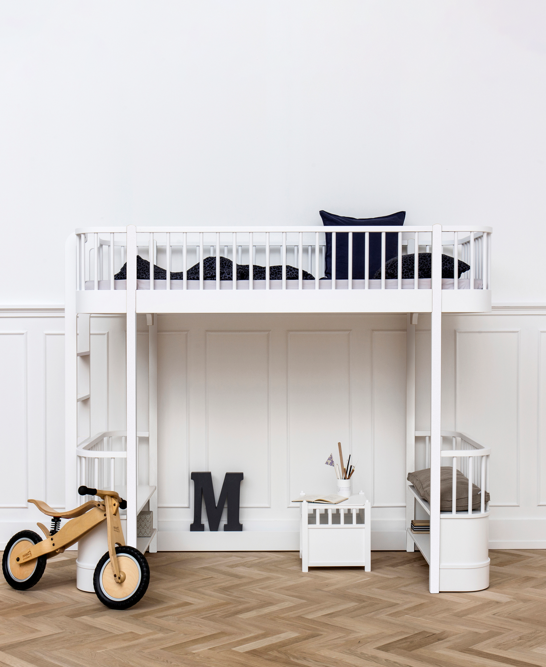 AlixFurniture Lit mezzanine haut Wood Original, blanc