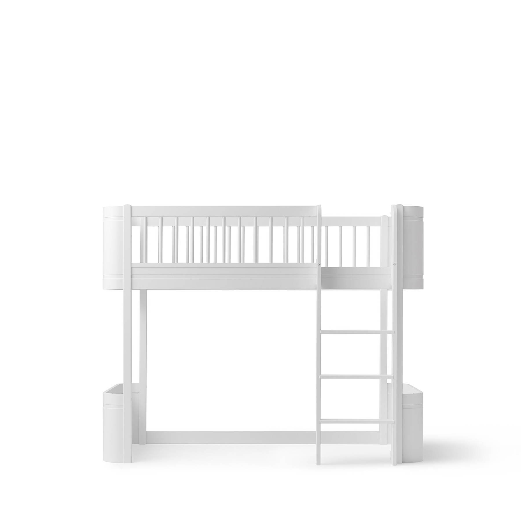 AlixFurniture Lit Mezzanine Mi-Haut Blanc – Gain d’Espace et Élégance pour Chambre d’Enfant