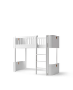 AlixFurniture Lit Mezzanine Mi-Haut Blanc – Gain d’Espace et Élégance pour Chambre d’Enfant