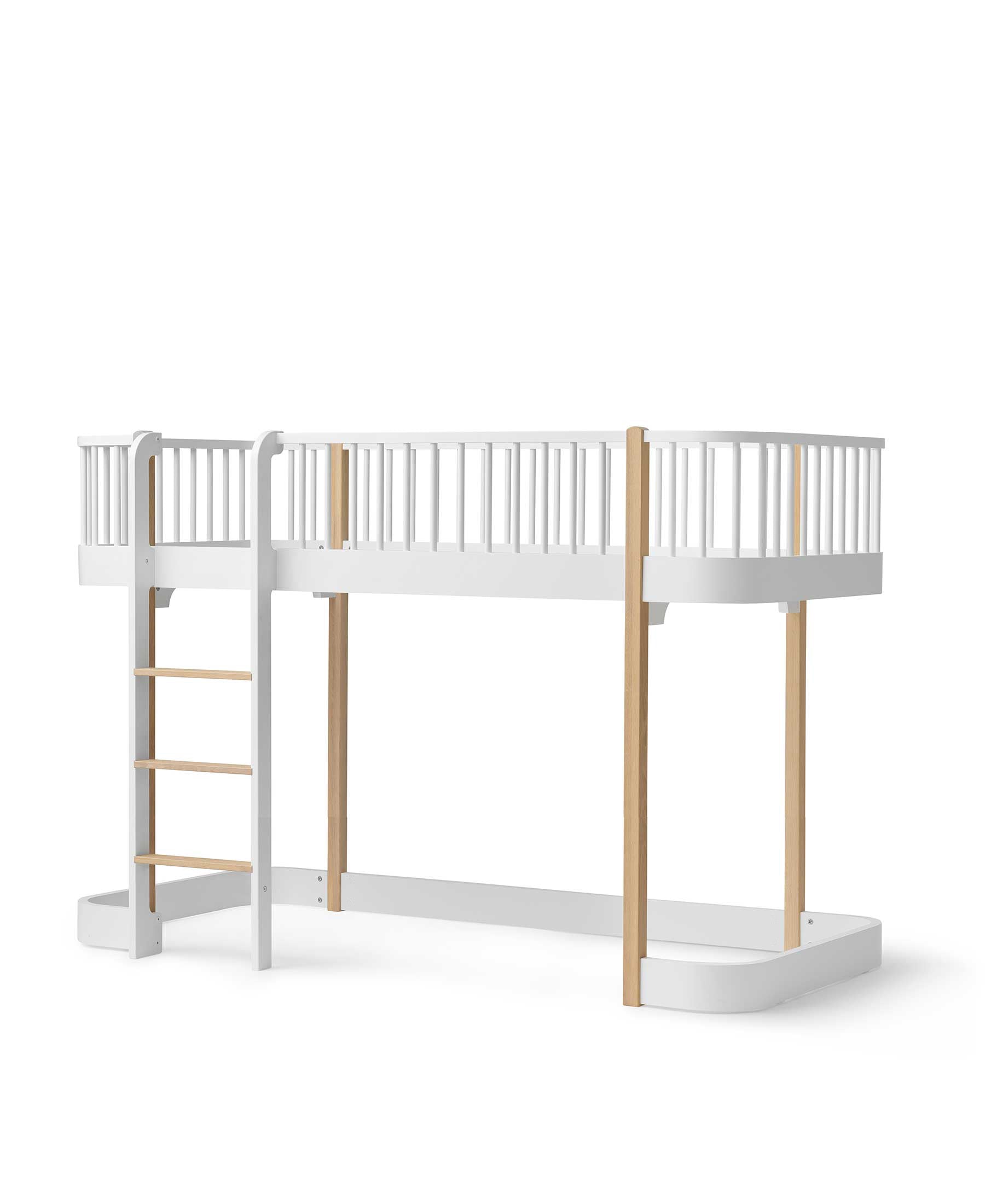 AlixFurniture Lit mezzanine mi-haut Wood Original, blanc