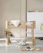 AlixFurniture Lit mezzanine mi-haut, chêne