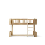 AlixFurniture Lit mezzanine mi-haut, chêne