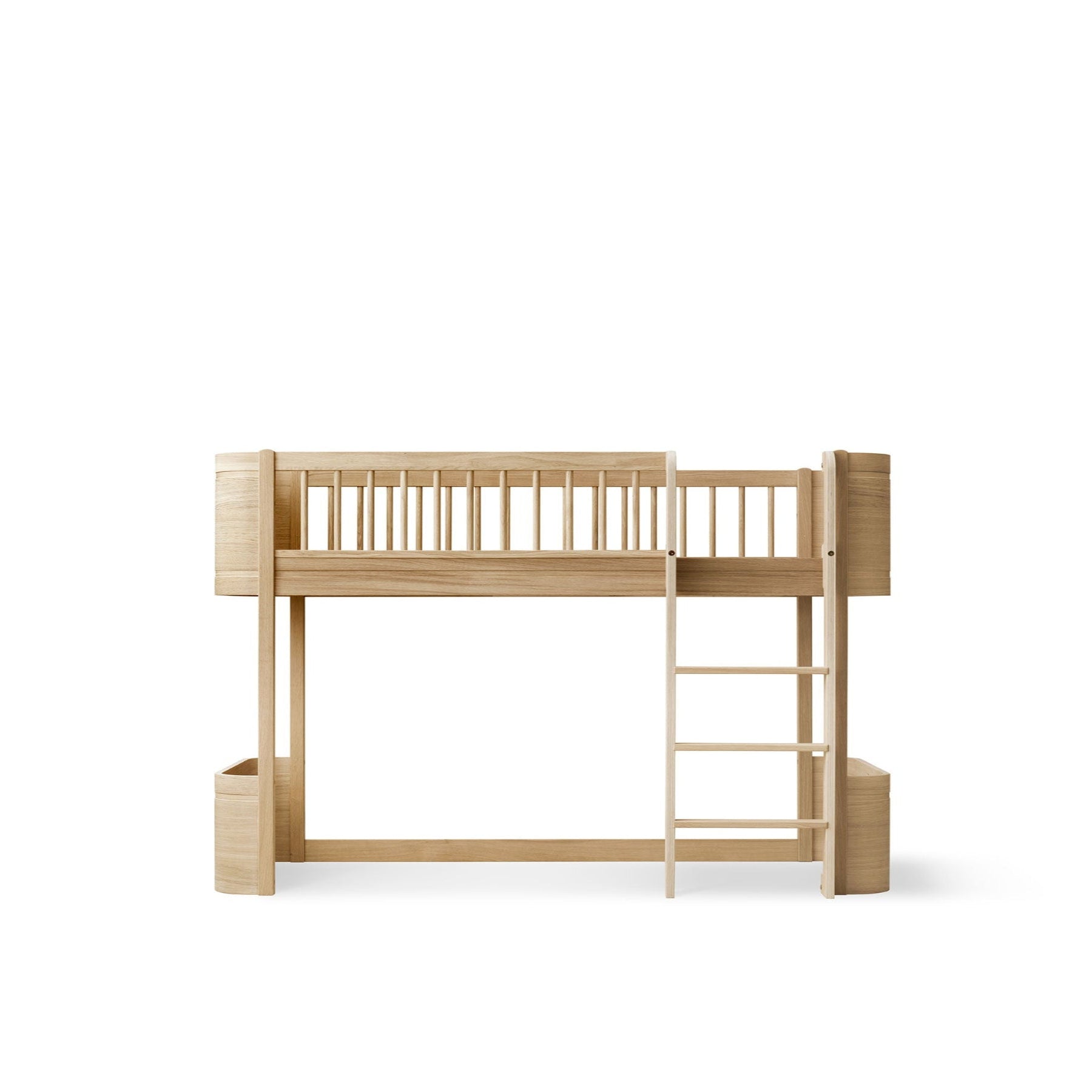 AlixFurniture Lit mezzanine mi-haut, chêne