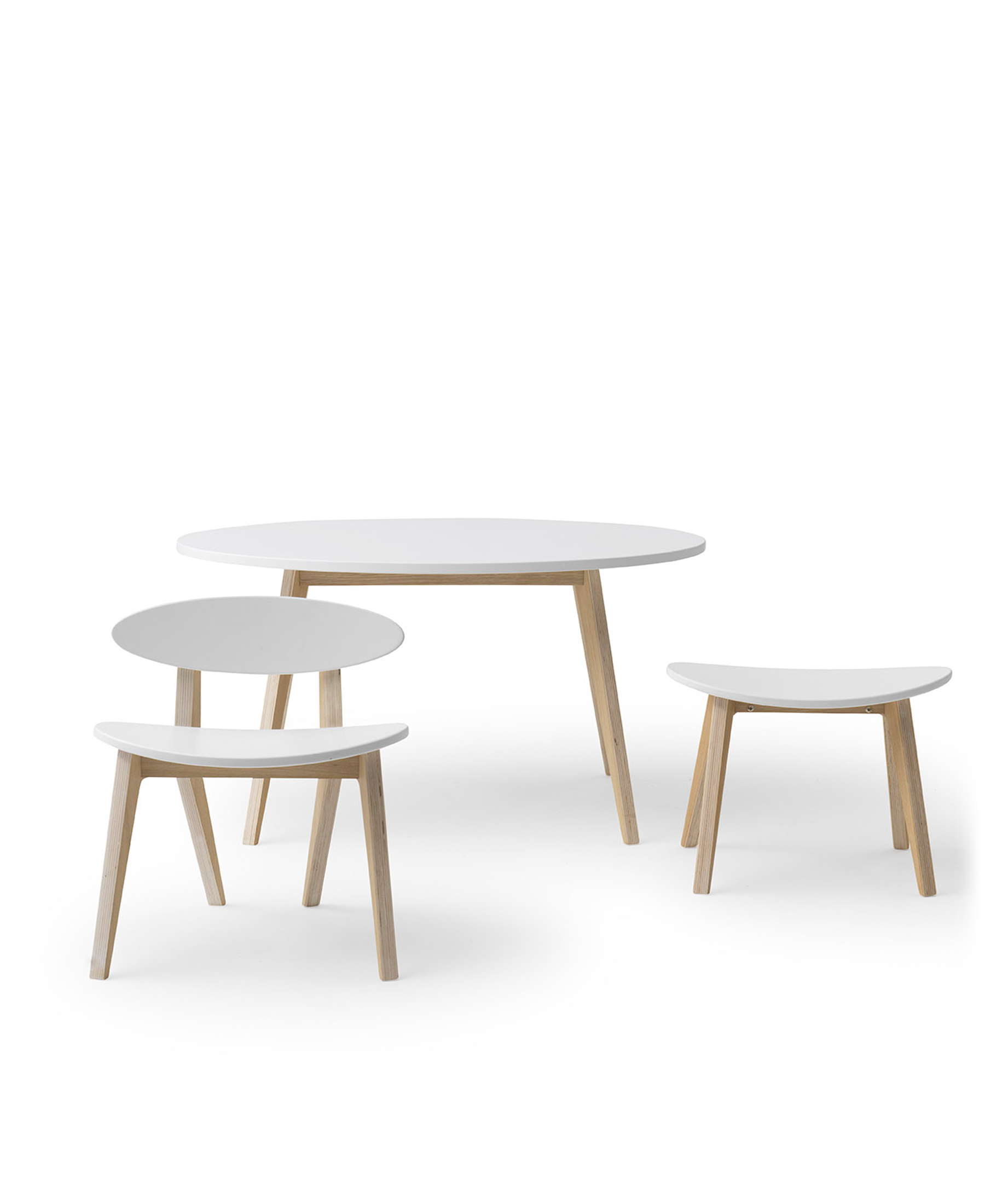 AlixFurniture Chaise Wood PingPong, blanc/chêne
