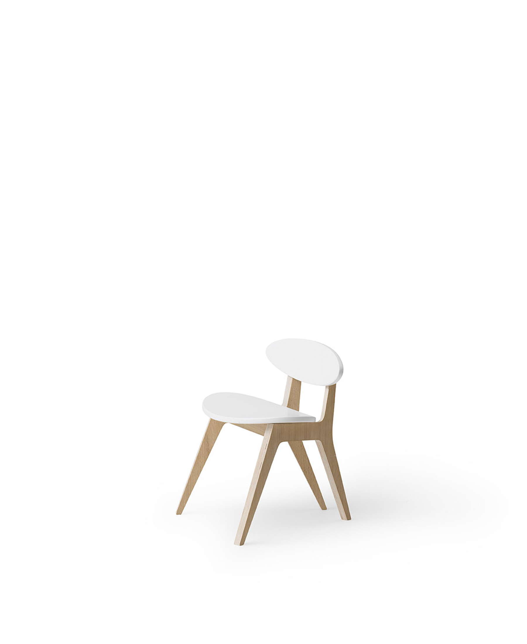 AlixFurniture Chaise Wood PingPong, blanc/chêne