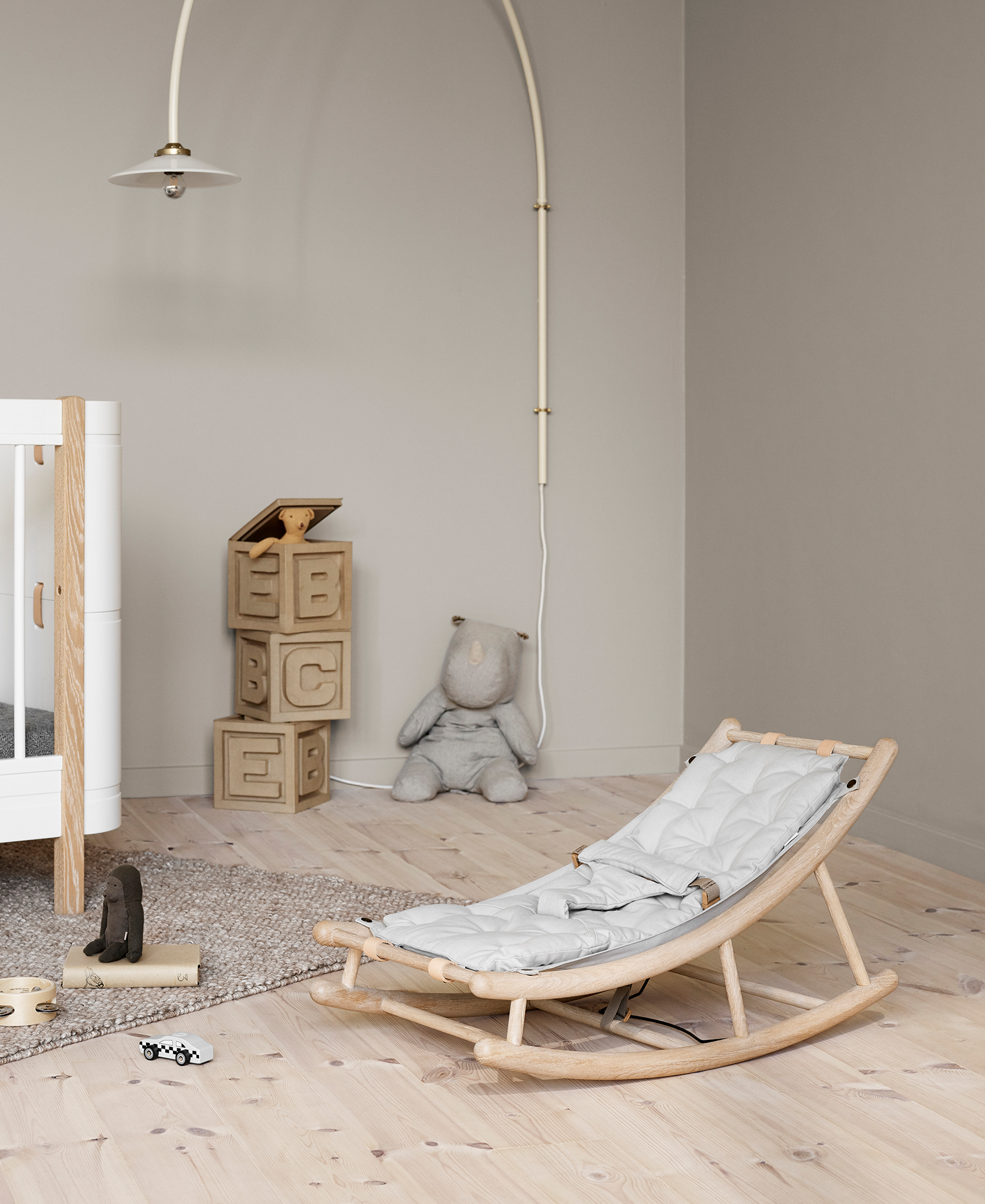 AlixFurniture Transat Bébé & Enfant Wood Chêne Gris Moderne