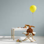 AlixFurniture Table De Jeux Enfant Camp, Design Blanc Et Chêne Naturel