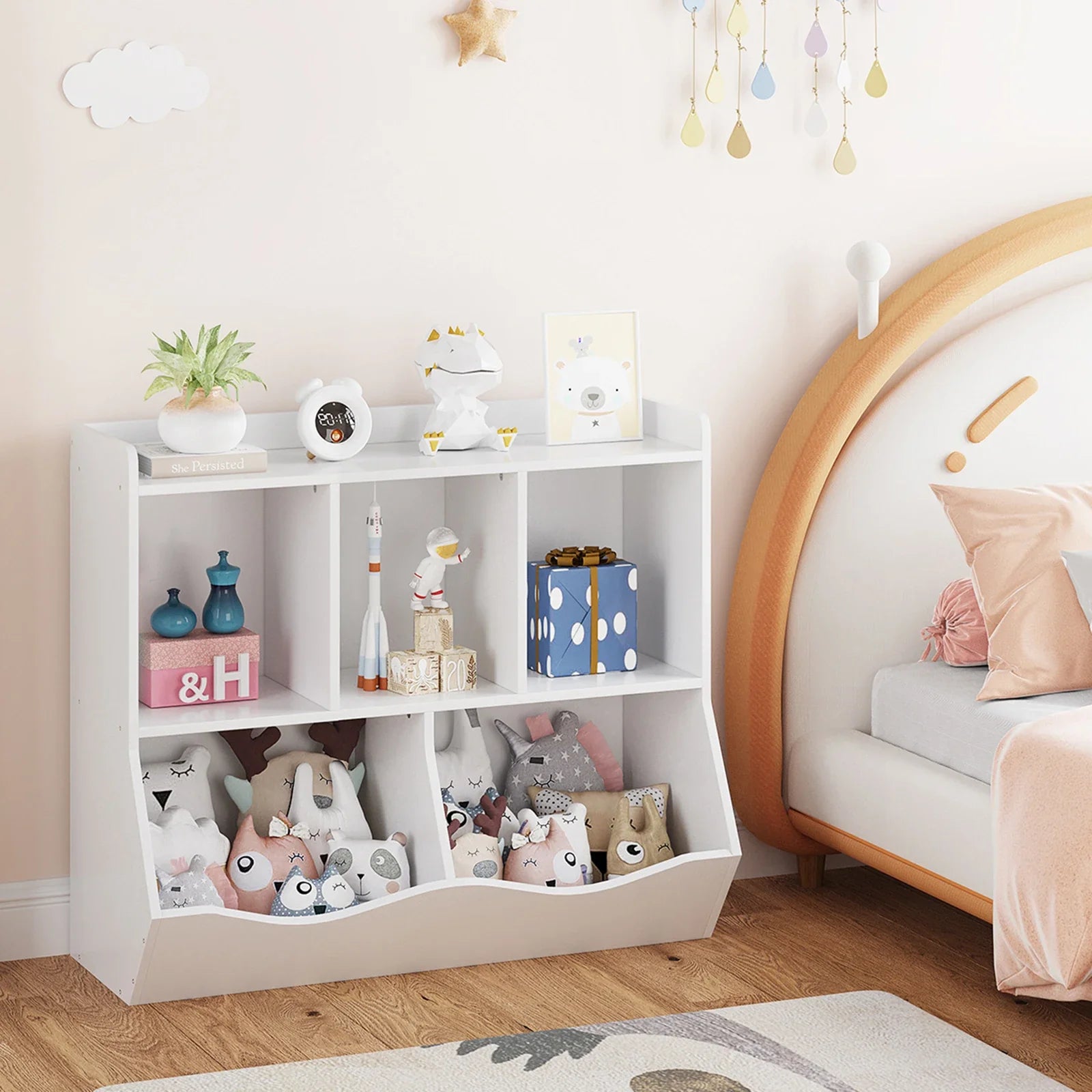 AlixFurniture Petite Bibliothèque Blanche Enfant