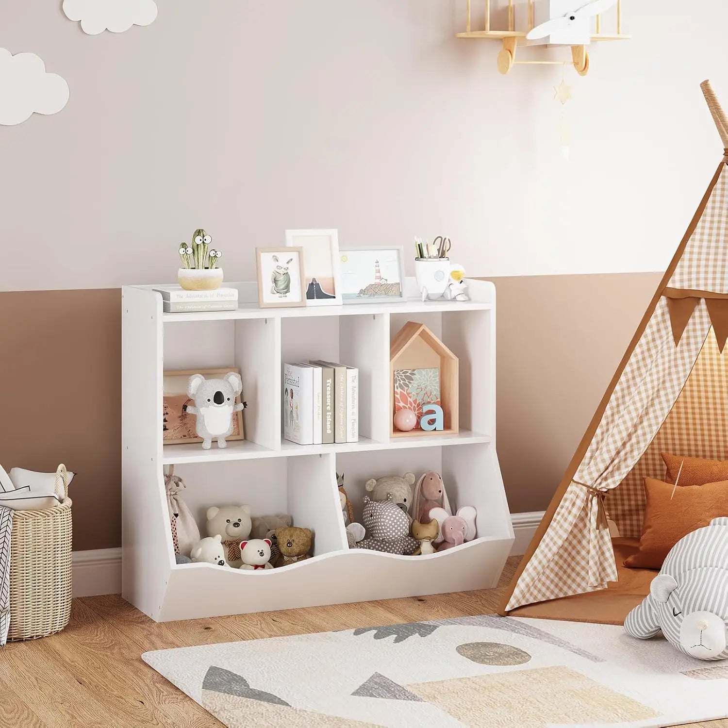 AlixFurniture Petite Bibliothèque Blanche Enfant