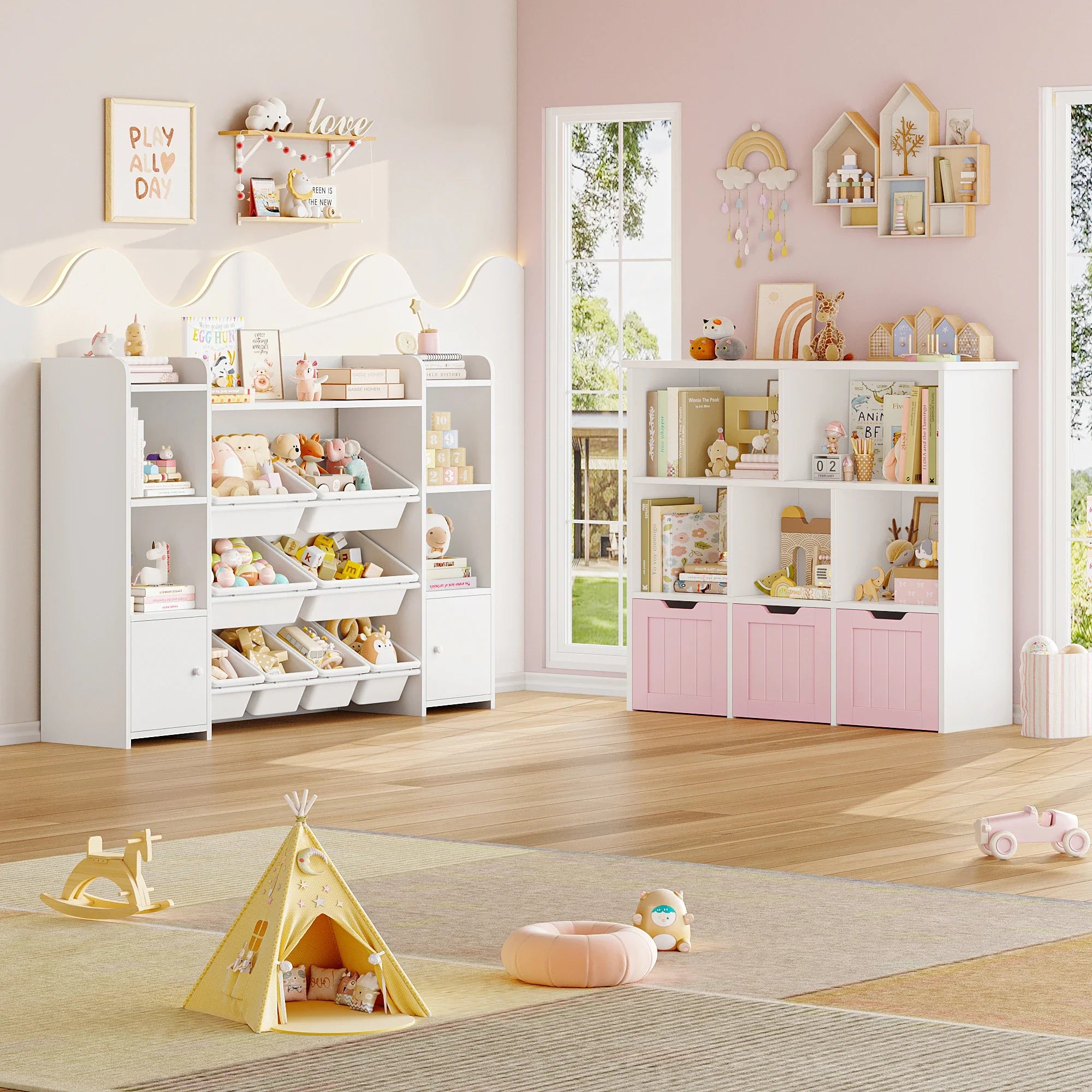AlixFurniture Armoire Bibliothèque Enfant – Espace de Rangement Fonctionnel et Ludique