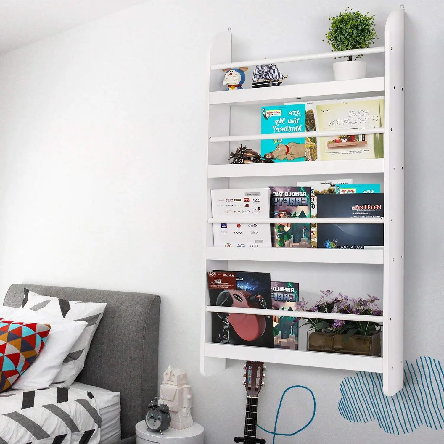 AlixFurniture Étagère Murale en Bois pour Enfant – Rangement Pratique et Élégant