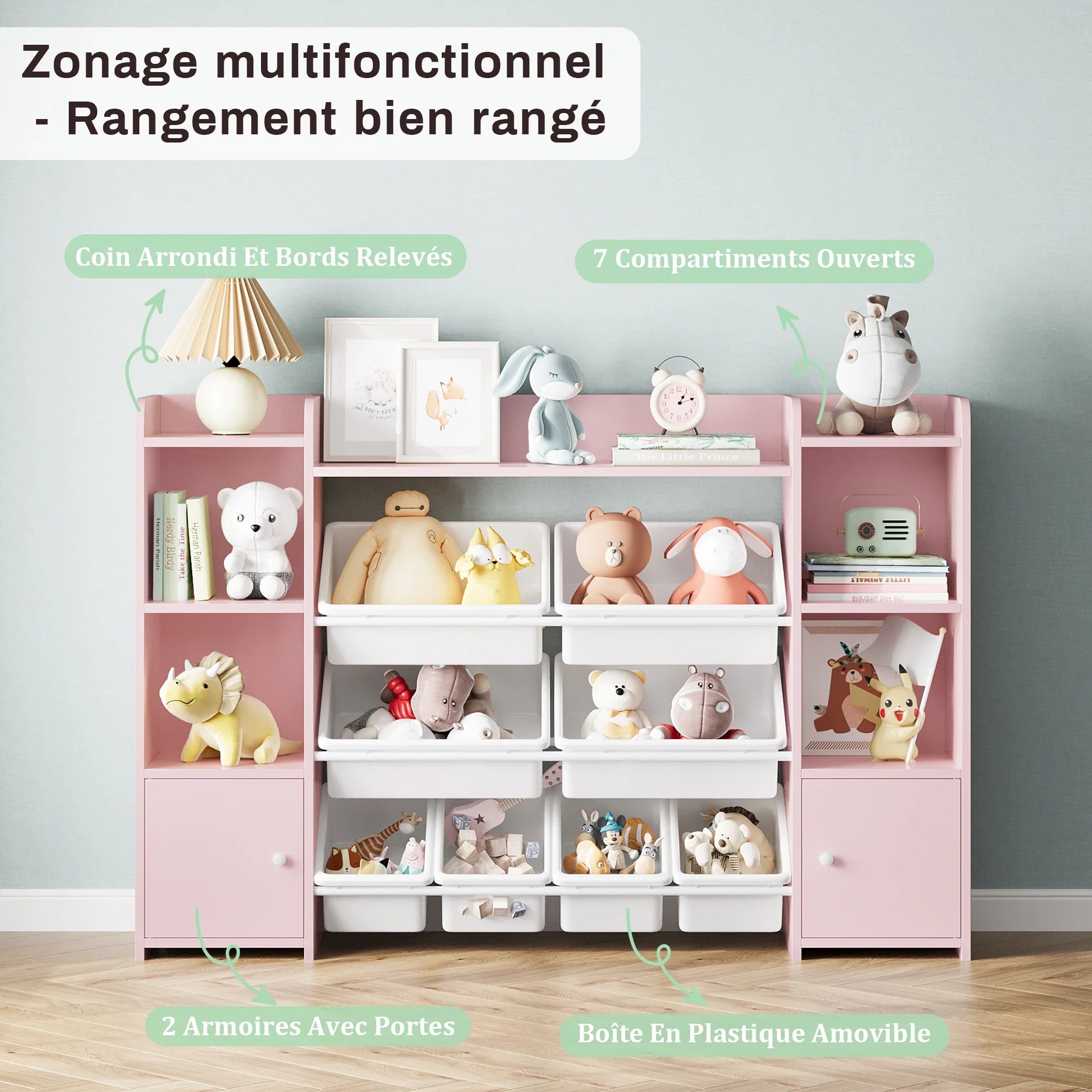 AlixFurniture Grande Bibliothèque pour Enfant – Rangement Spacieux et Organisé