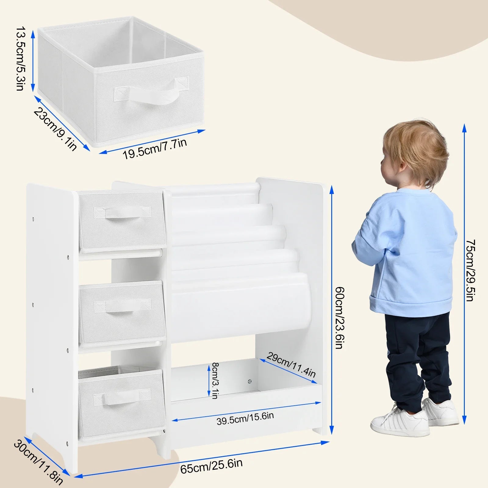 AlixFurniture Bibliothèque pour enfants – rangement pratique et ludique pour petits lecteurs