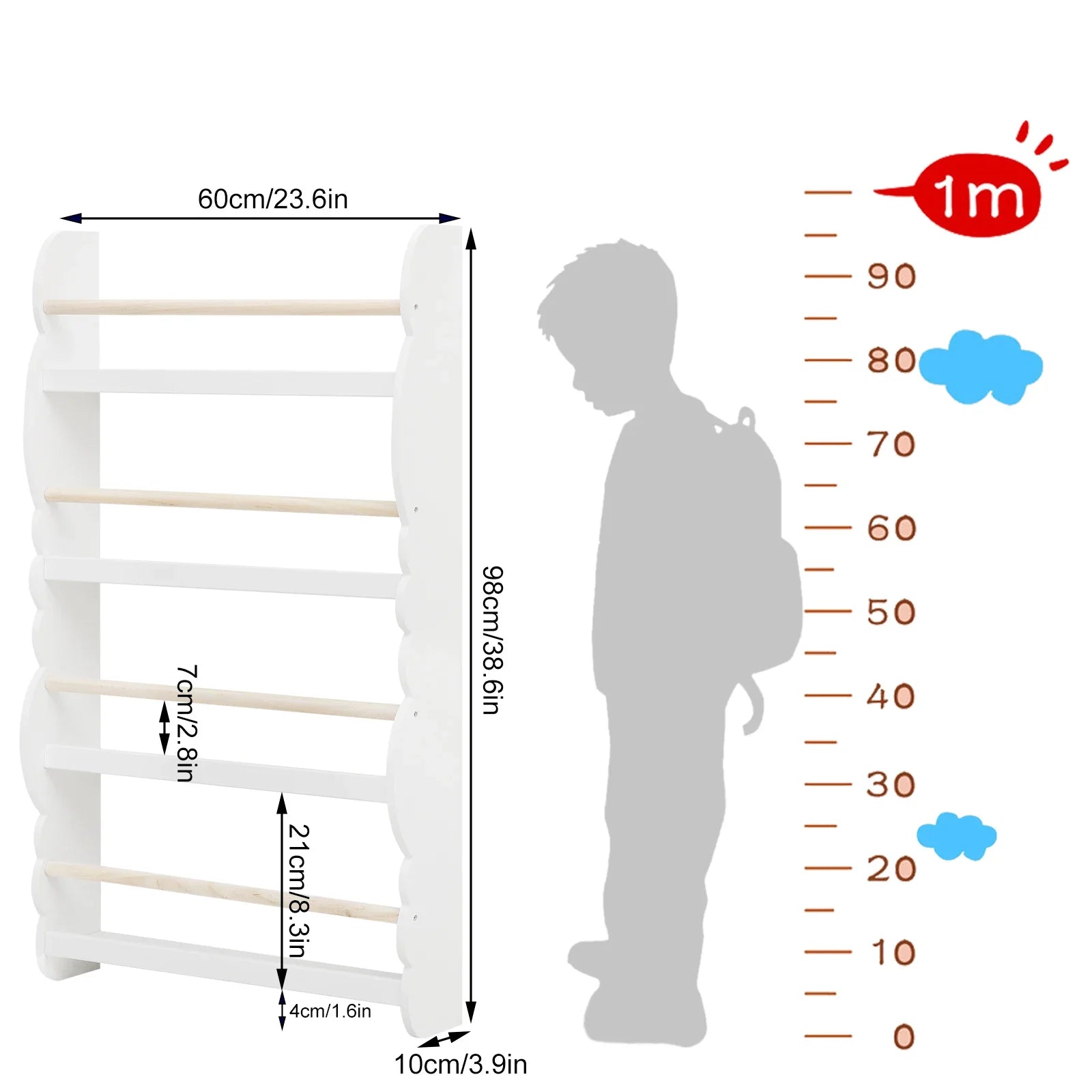 AlixFurniture Étagère Murale pour Livres d’Enfant – Organisation Facile et Accessible