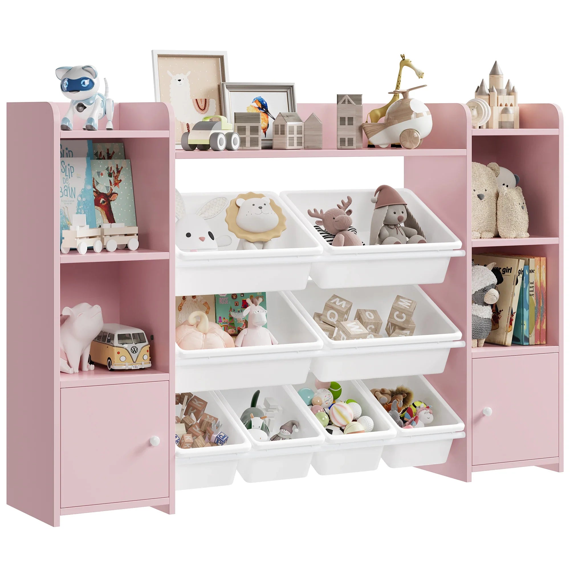 AlixFurniture Grande Bibliothèque pour Enfant – Rangement Spacieux et Organisé