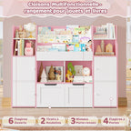 AlixFurniture Bibliothèque et meuble de rangement pour enfants en bois –stable et grande capacité