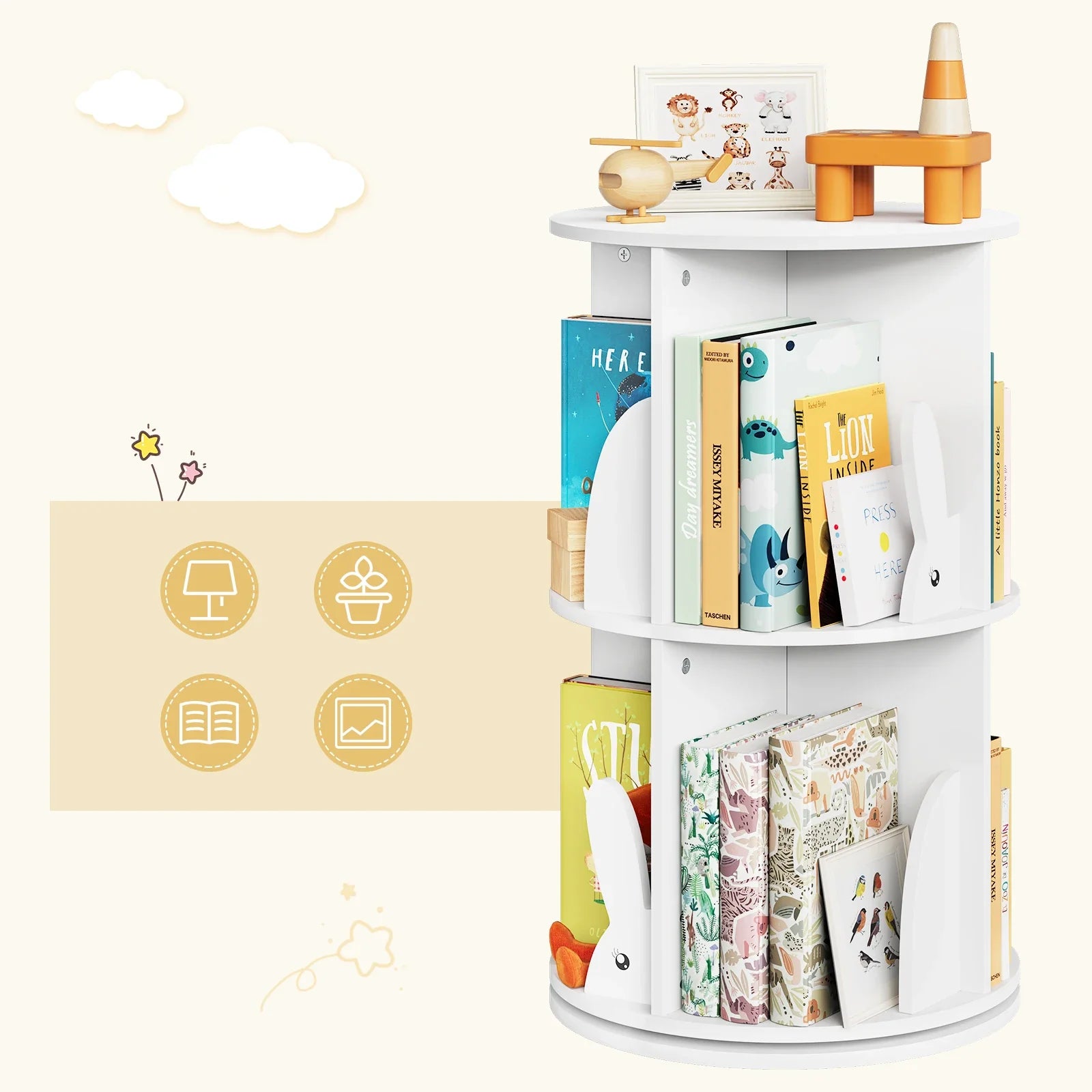 AlixFurniture Bibliotheque Tournante Enfant