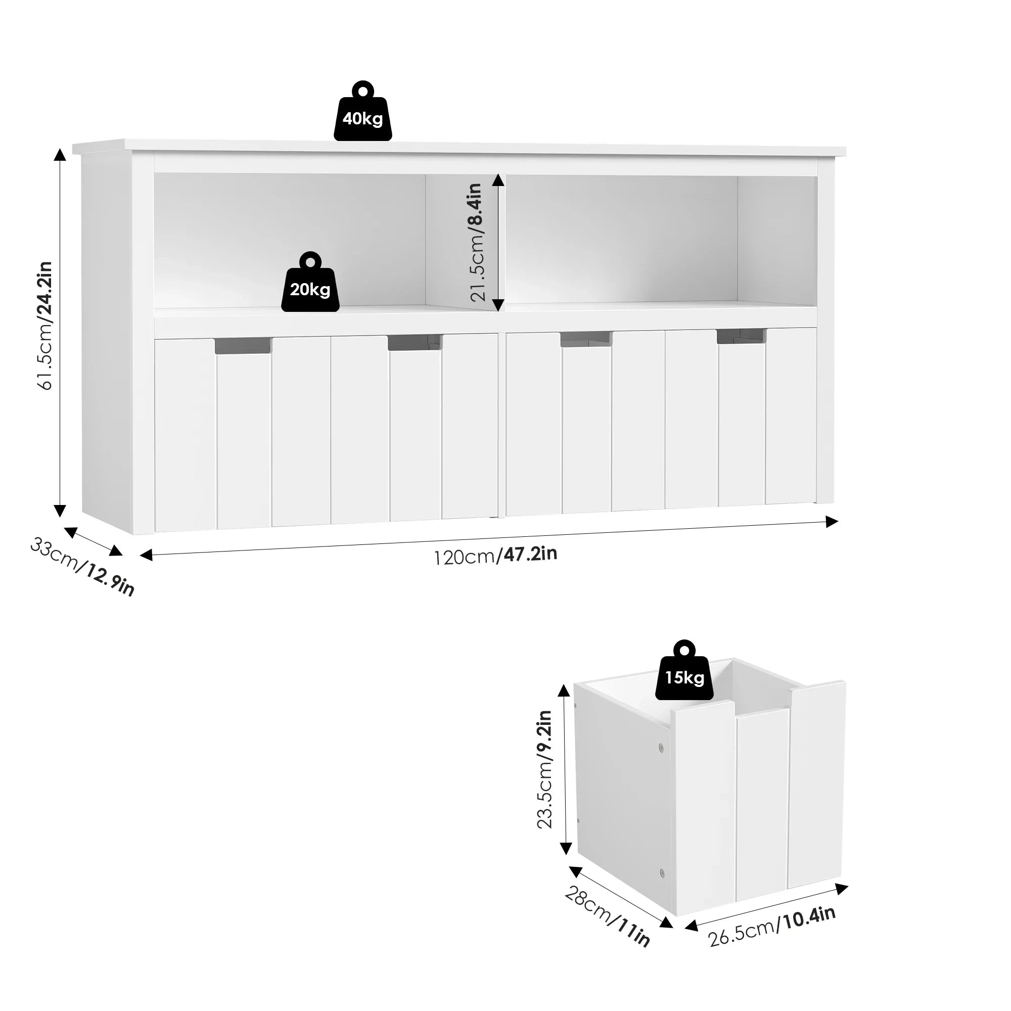AlixFurniture Bibliothèque pour enfants en bois – sûre, stable et facile à ranger