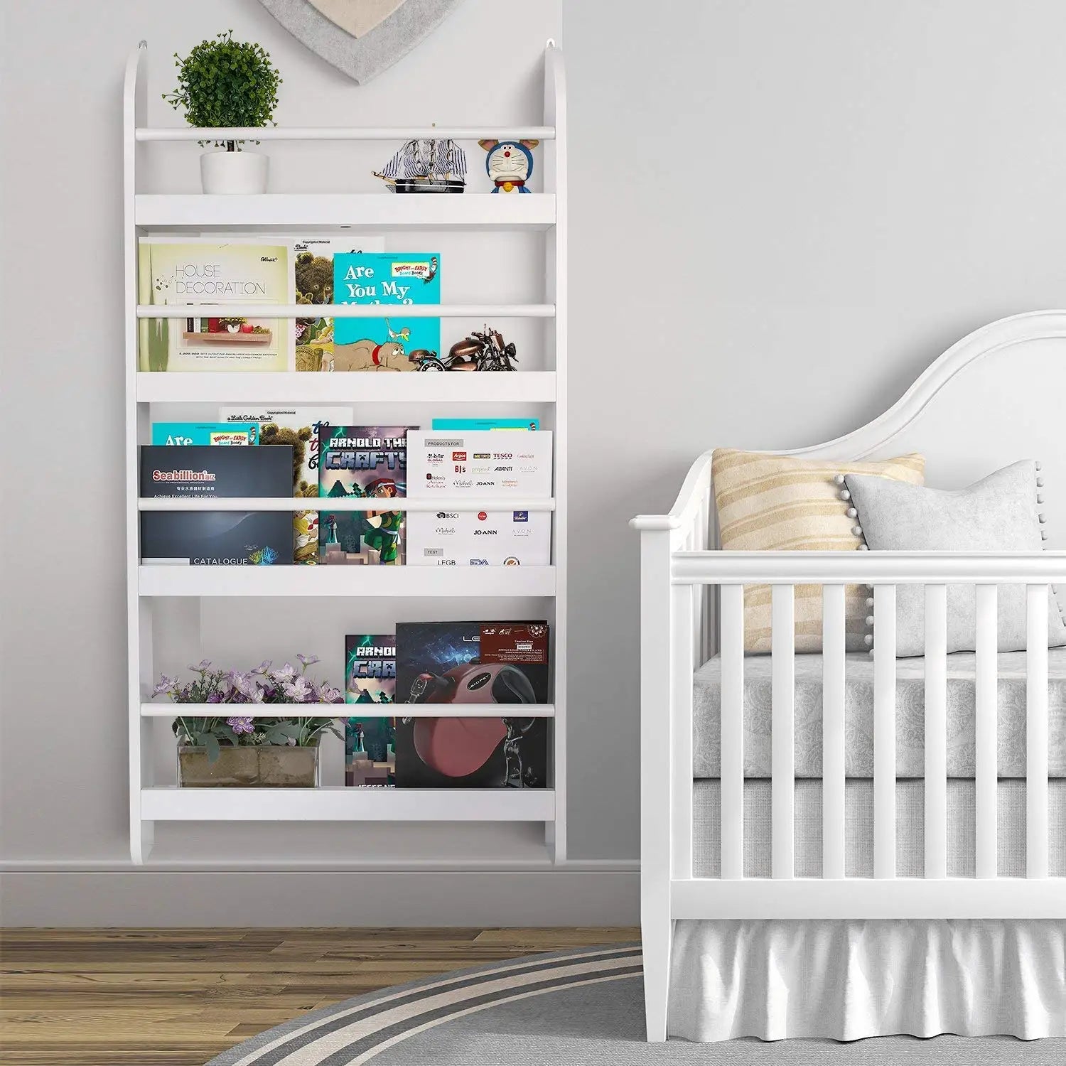 AlixFurniture Étagère Murale en Bois pour Enfant – Rangement Pratique et Élégant