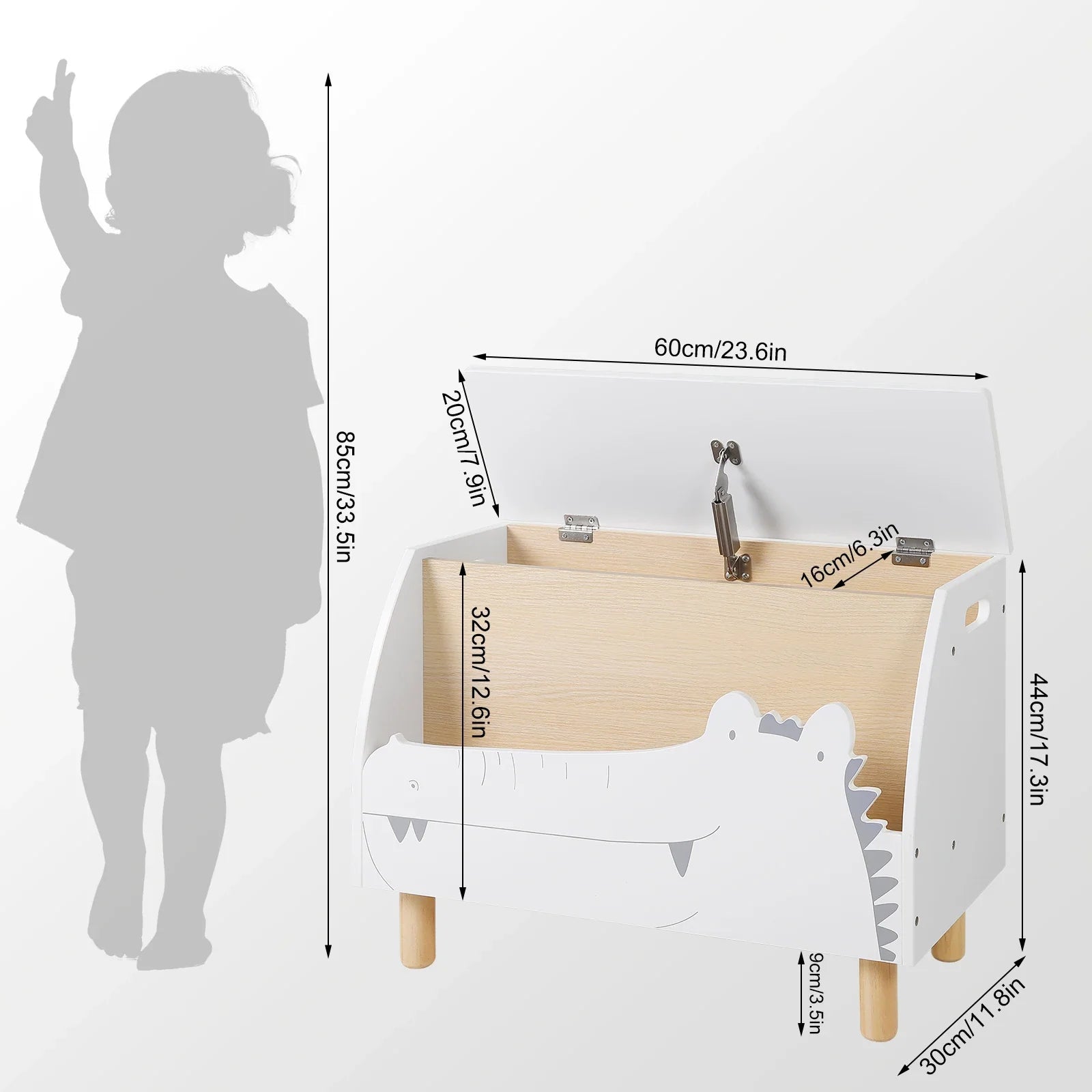 AlixFurniture Bibliothèque-coffre pour enfant – rangement malin et multifonctionnel