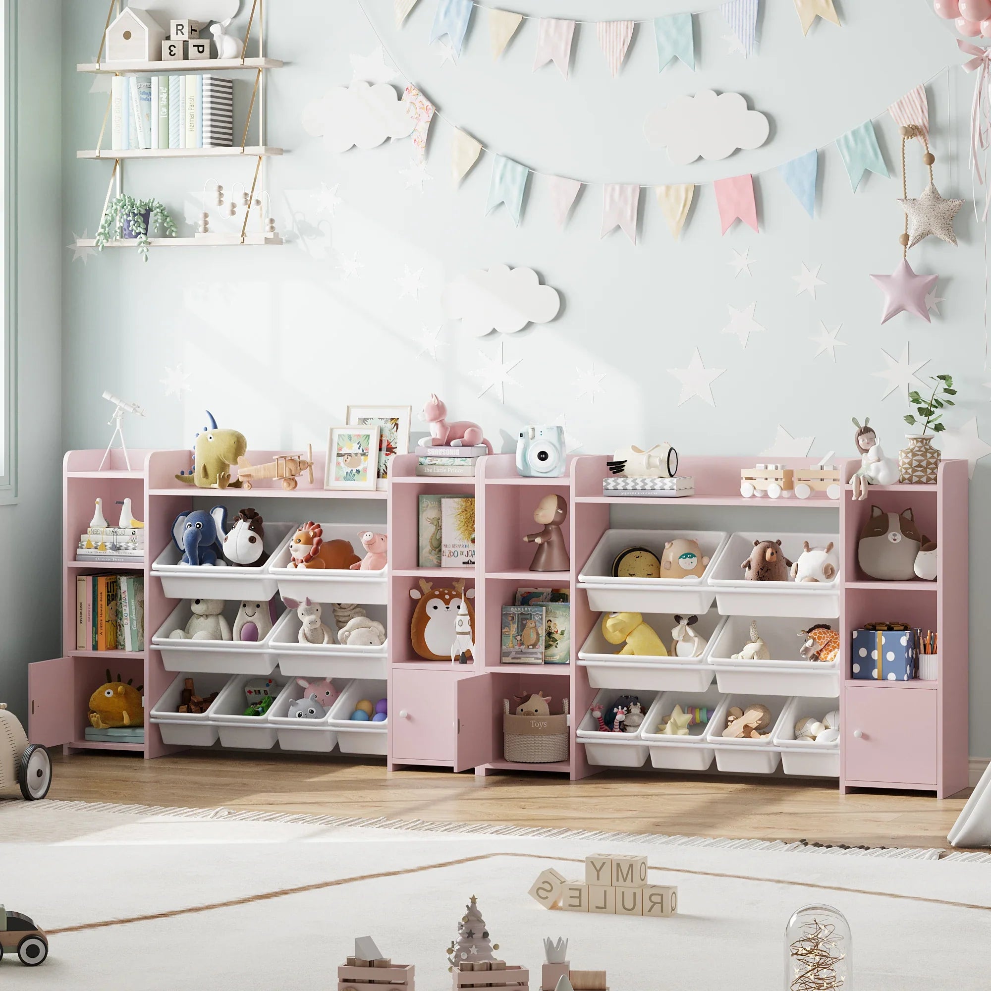 AlixFurniture Grande Bibliothèque pour Enfant – Rangement Spacieux et Organisé