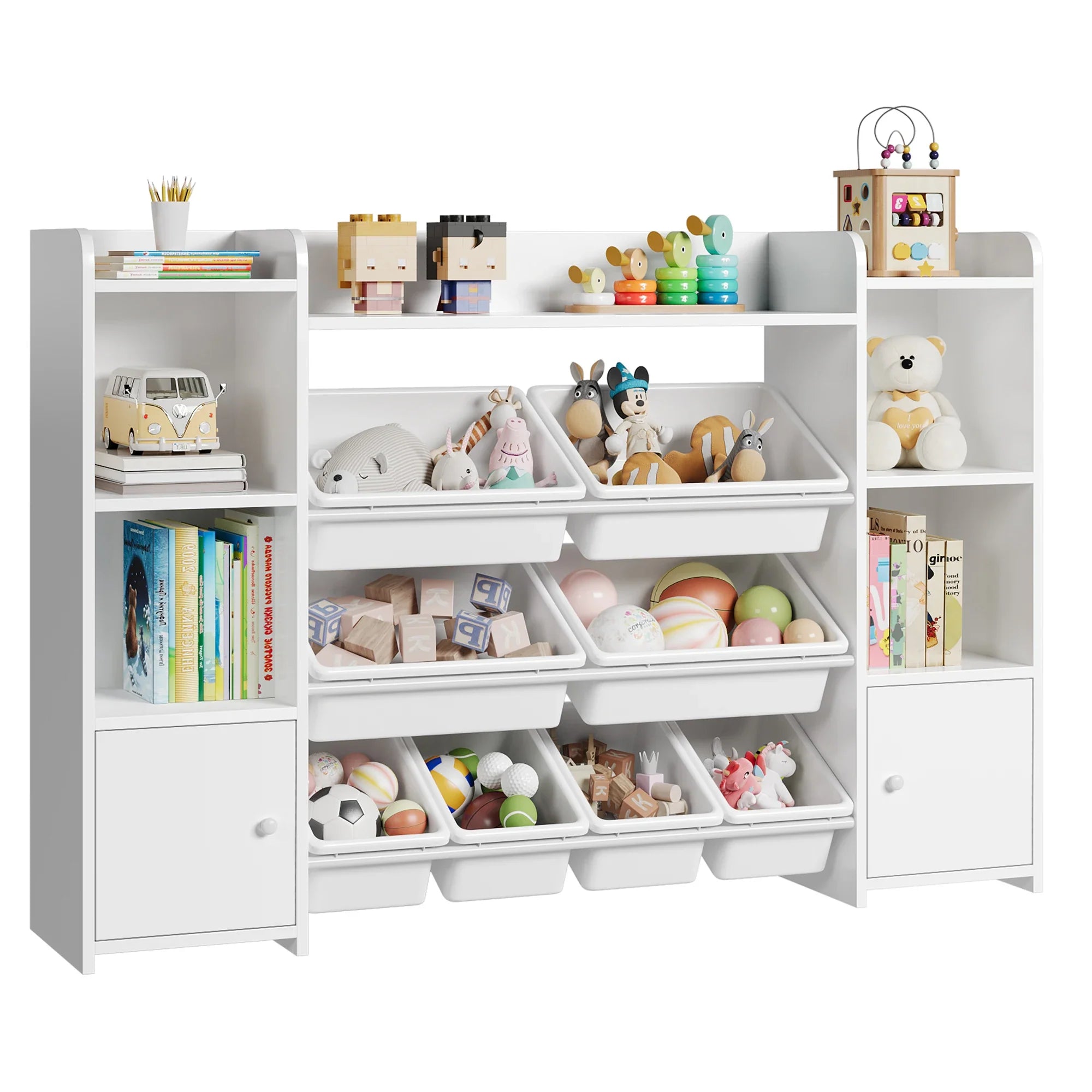 AlixFurniture Grande Bibliothèque pour Enfant – Rangement Spacieux et Organisé