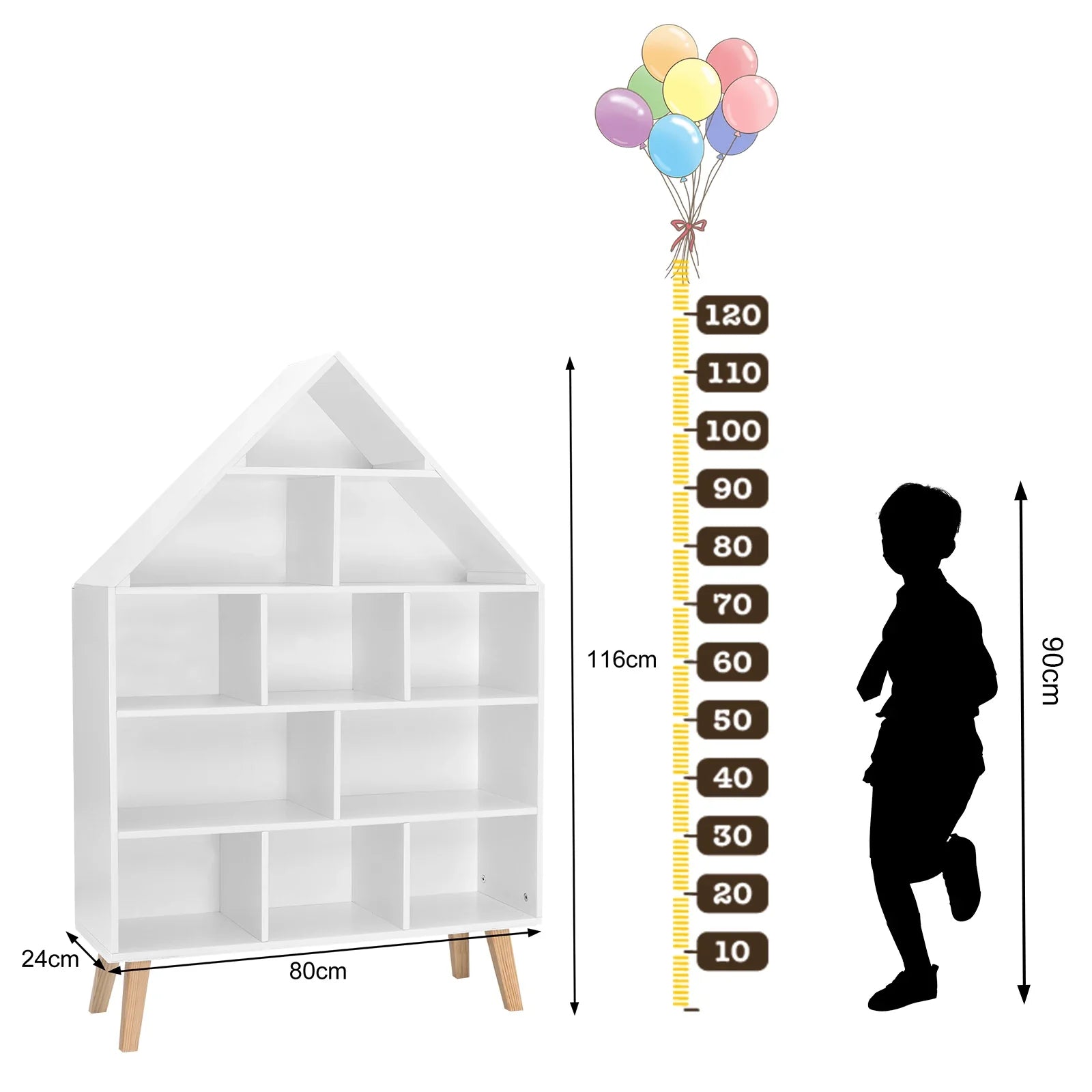 AlixFurniture Bibliothèque Enfant Maison – Rangement Pratique et Douillet