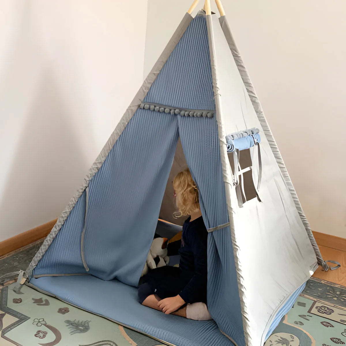 AlixFurniture Tente Tipi Enfant Naturelle - Confort et Aventure