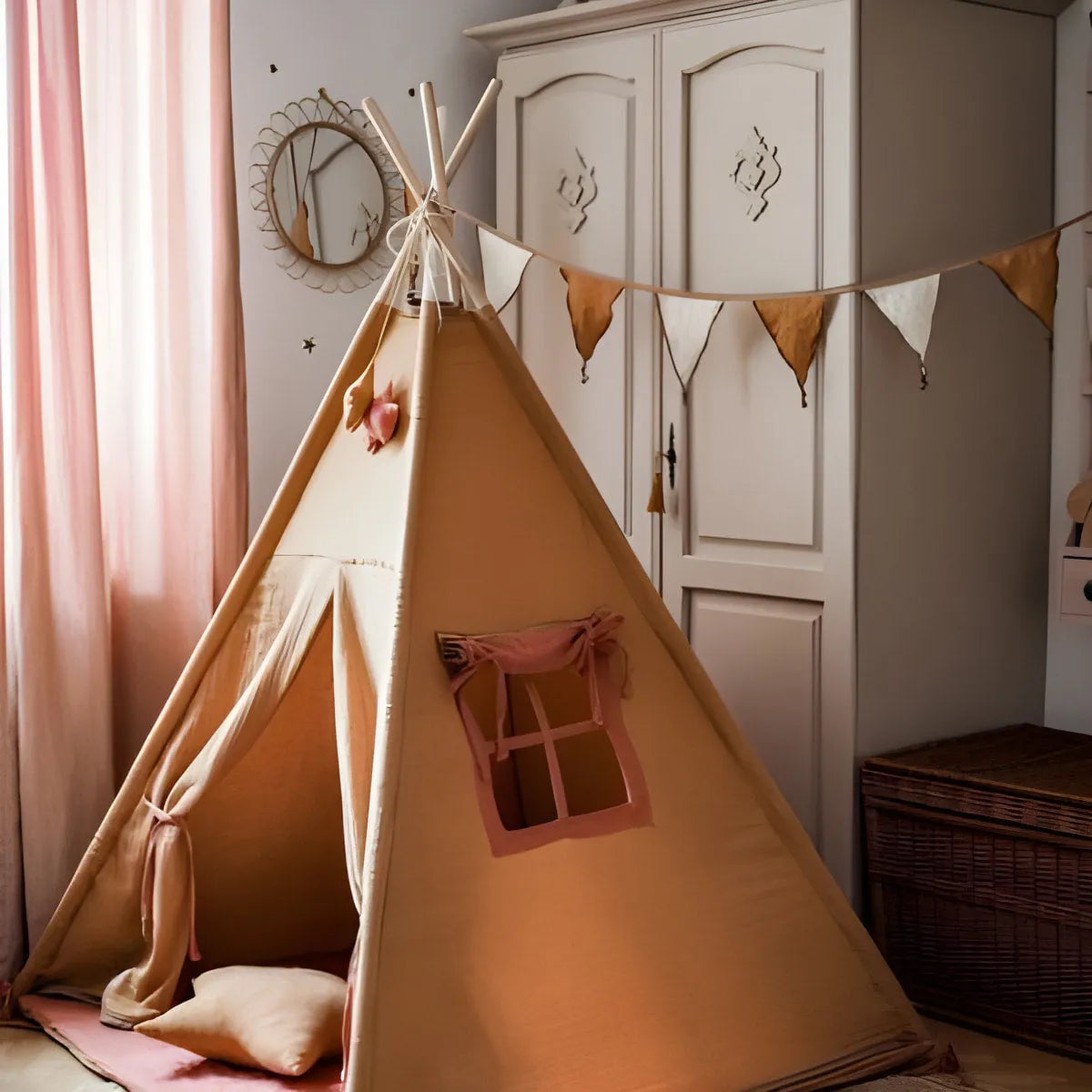 AlixFurniture Tente Tipi Enfant Naturelle - Confort et Écologie