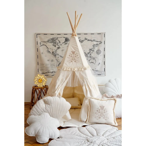 AlixFurniture - Tente tipi style bohème avec volants et broderies