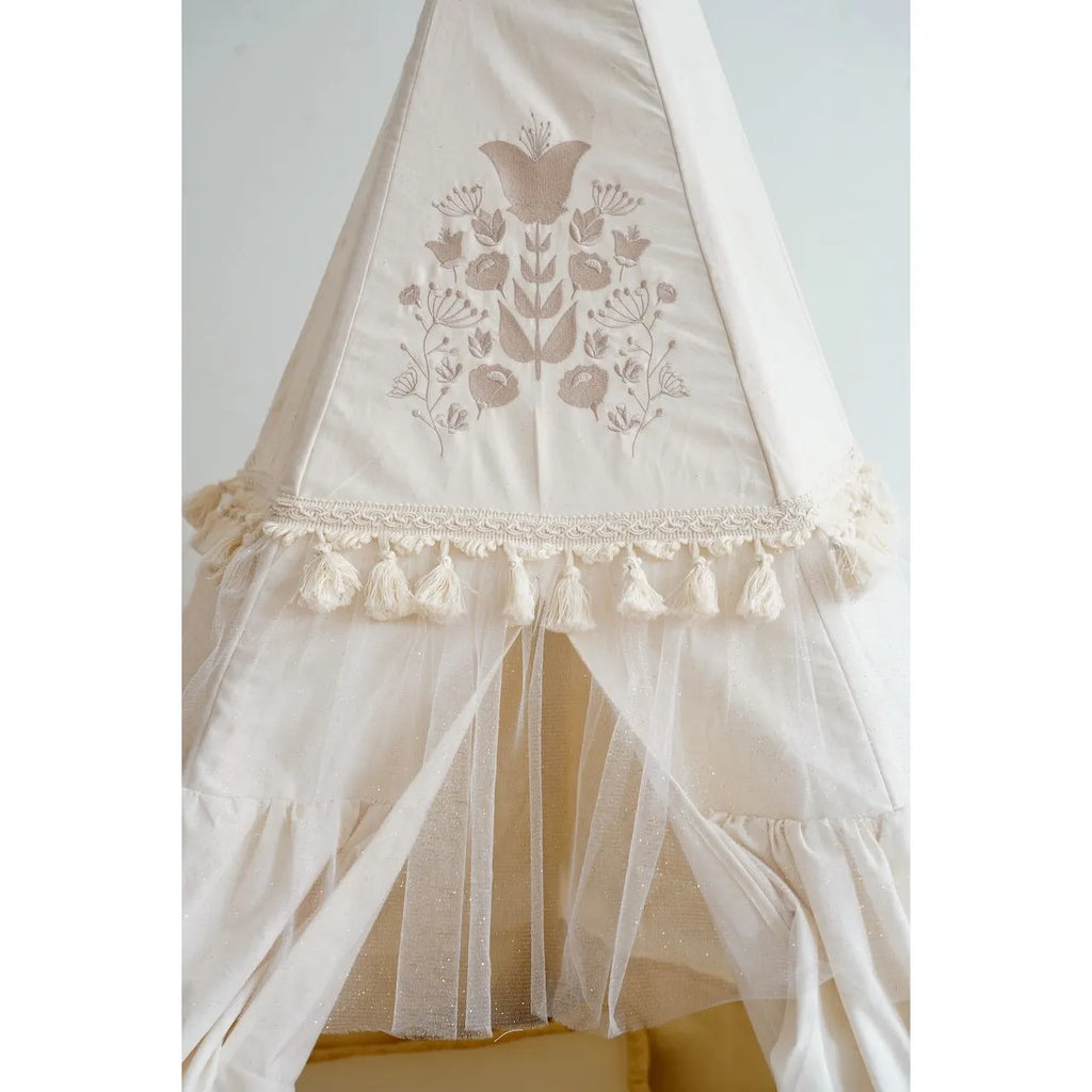 AlixFurniture - Tente tipi style bohème avec volants et broderies