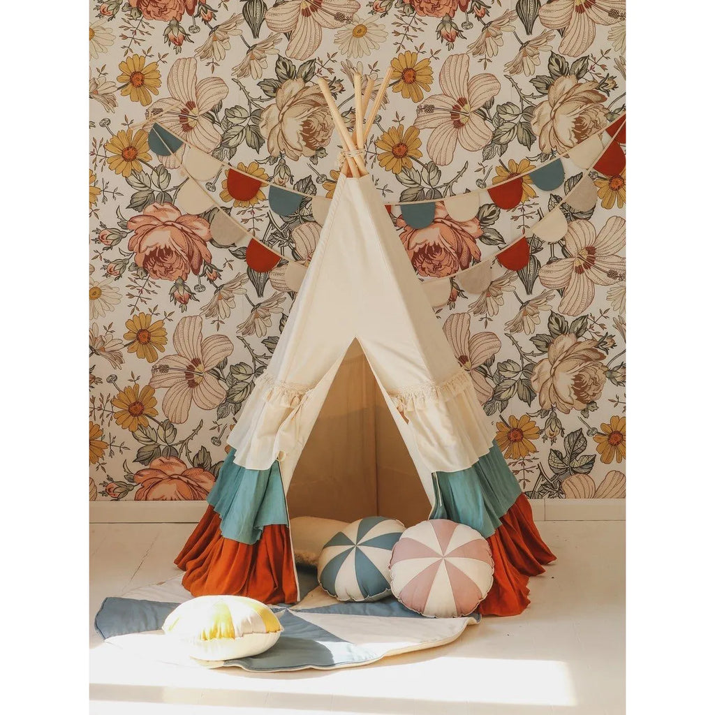 AlixFurniture Tipi Enfant Naturel en Coton et Lin – Refuge Douillet et Portable pour Petits Aventuriers