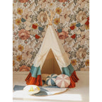 AlixFurniture Tipi Enfant Naturel en Coton et Lin – Refuge Douillet et Portable pour Petits Aventuriers
